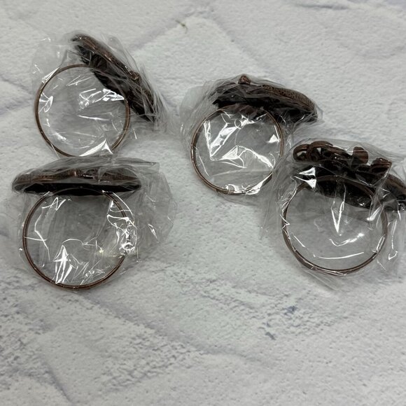 4 Decorative Pumpkin Napkin Rings Brown Metal Thanksgiving Table Decor Halloween - Picture 2 of 3